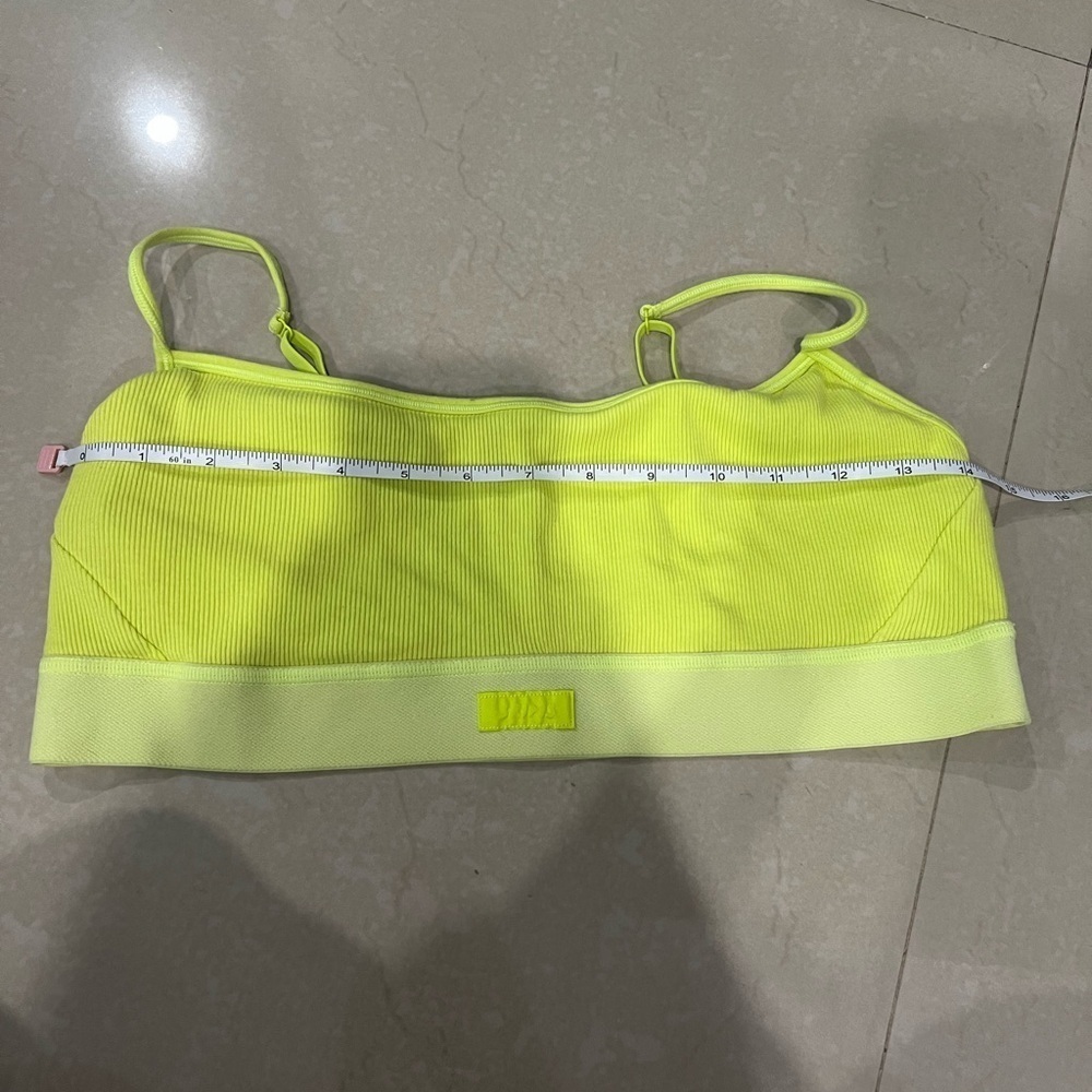 SKIMS Cotton Rib Scoop Bralette Neon Yellow Women's Sports Bra (Size XL) - Picture 8 of 9